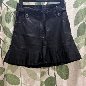 Elegant Black Faux Leather Mini Skirt